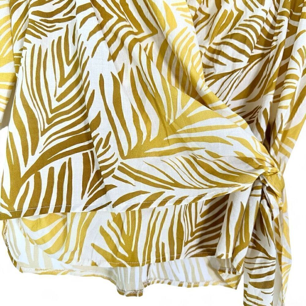 NEW Summum Woman Amsterdam Wrap Cotton Blouse Top EUR 40/ US 8 Palm Leaves Print - Picture 6 of 14